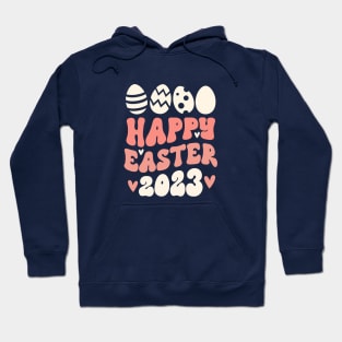 Happy Easter 2023 Eggs Peach Hoodie